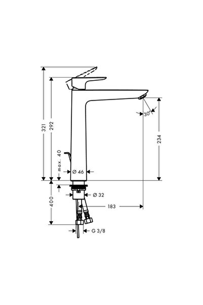 Hansgrohe Baterie de lavoar de podea Talis E cromată