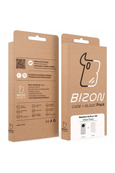 NO BRAND Husă flexibilă + 2x folie de protecție Bison pentru realme 14 pro pl...