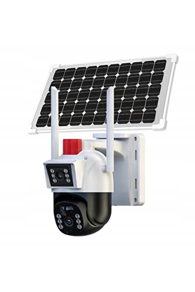 NO BRAND Cameră de exterior gri, alimentată solar, 4K 6MP Ultra HD, Wi-Fi, cu...