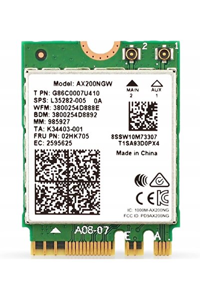 Intel Placă de rețea internă WiFi 6 AX200 Pro pentru calculator + Două antene