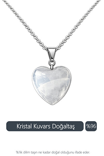 Seay Orijinal & Sertifikalı Kristal Kuvars Doğaltaş Kolye Zincirli