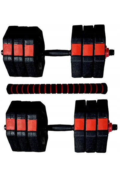 NO BRAND Haltere reglabile de 20 kg Set de haltere 2x10 kg Bară cu funcție de...
