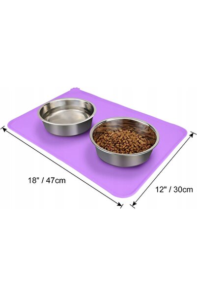 NO BRAND Covoraș de silicon pentru hrănirea animalelor 47 x 30cm LILAC IMPERM...