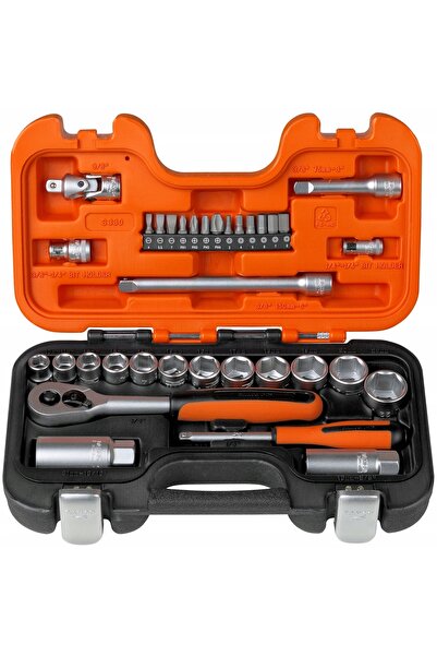 NO BRAND Set de chei tubulare de 34 de piese 10-22MM 1/4" 3/8" BAHCO S330