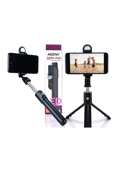 NO BRAND Trepied lung pentru selfie stick, cu iluminare LED