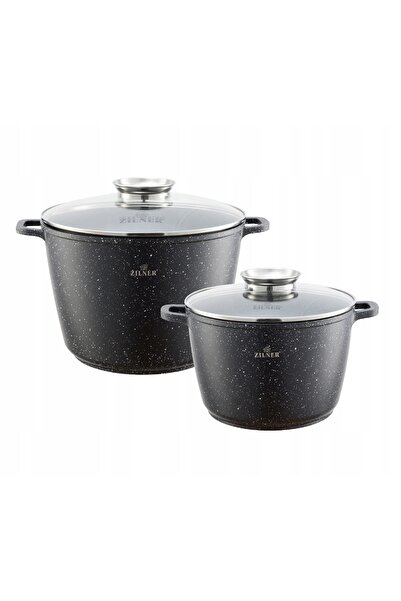 NO BRAND SET DE OALE cu capac, MARMURĂ, pentru GAZ și INDUCȚIE, 6L / 10L, GRI
