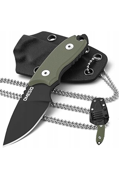 NO BRAND CUȚIT DE GÂT CU LAMĂ FIXĂ, TANG COMPLET, OȚEL D2, G10, CU TEACĂ, EDC