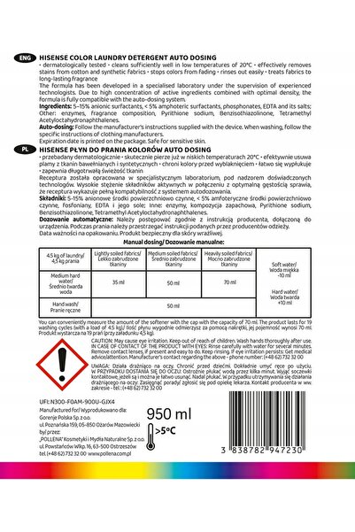 Hisense Detergent de rufe Kolor cu dozare automată 6 x 950 ml