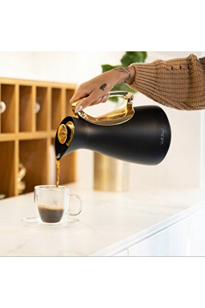NO BRAND VIALLI THERMOS GOLD STICLĂ TERMICĂ CU INSERȚIE DE STICLĂ ALESSIA CAF...