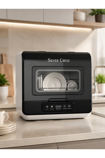Silver Crest غسالة الصحون المحمولة برو 8 لتر بتعقيم UV وتجفيف حراري