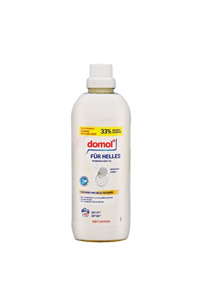 DOMOL Çamaşır Makinesi Deterjanı Sıvı Beyaz ve Açık Renkler 40Y, 1000ML