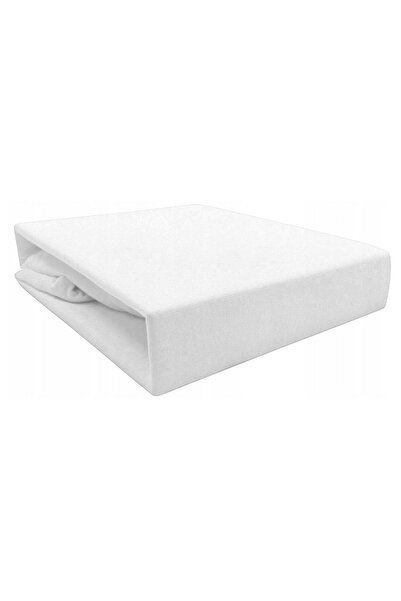 NO BRAND Cearșaf de pat din jerseu cu elastic 90x200 Alb Gros Pachet de 3 bucăți
