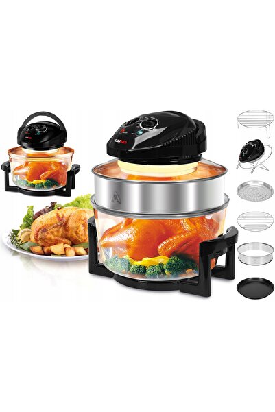 LUND Cuptor multifuncțional cu halogen, tip inel, 17L, 1400W + 9 accesorii