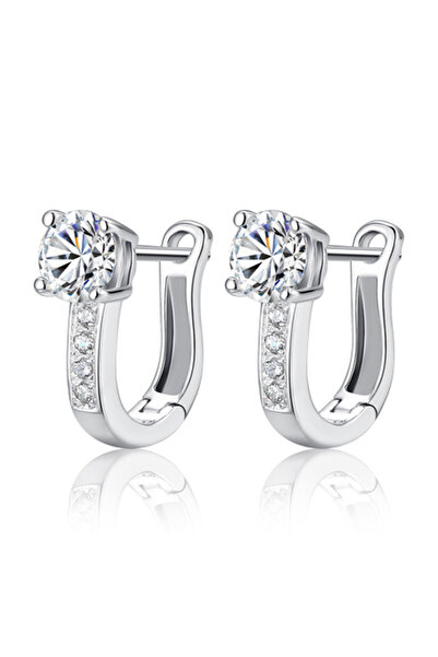 Choice Silver 925 Sterling Silver Simple Luxury Sparkling Zircon Earrings For...