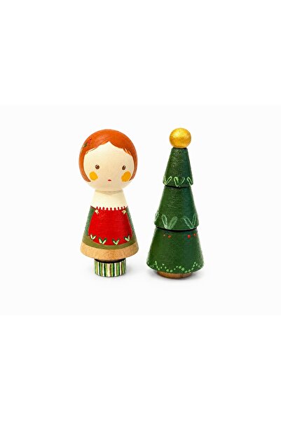 pinaart Wooden Toy, Peg Doll