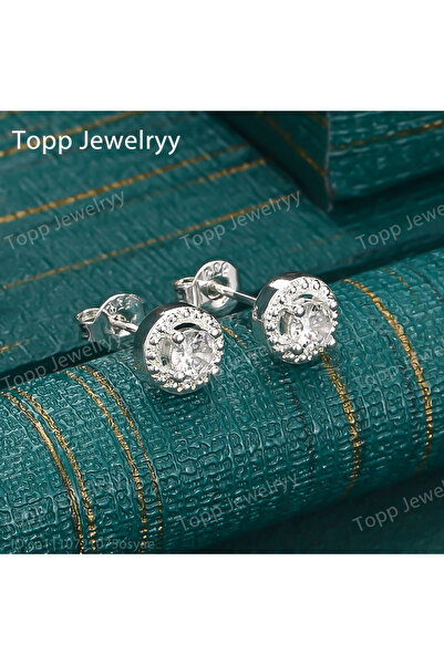 Choice Silver Elegant 925 Sterling Silver Exquisite Round Zirconia Earrings -...