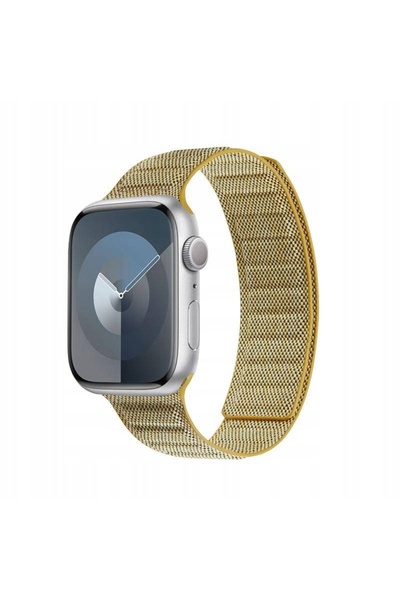 Crong Curea melanj pentru Apple Watch 4/5/6/7/SE/8/9 40/41mm Galben Melanj