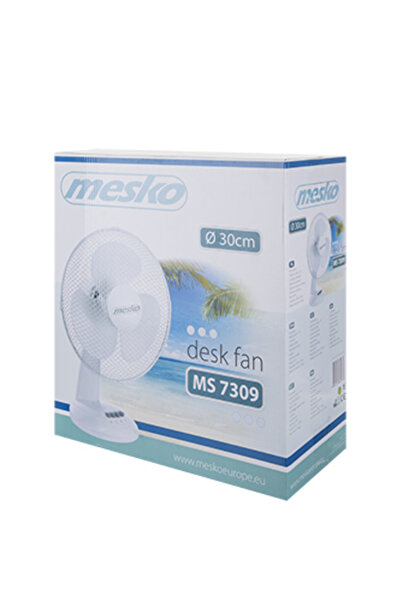 MESKO Ventilator de birou 30 cm, 3 viteze, rotire și înclinare, silențios, 70 W