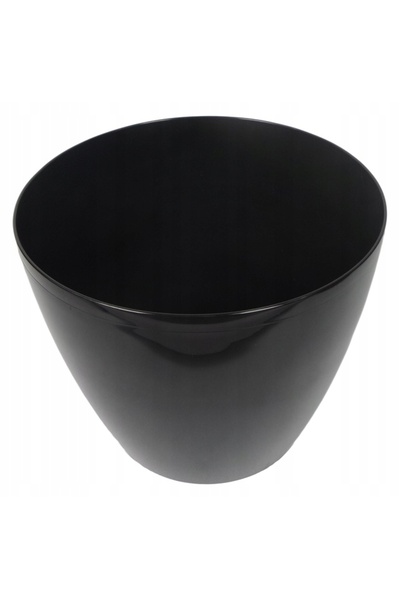 NO BRAND 3x Jardinieră/Cutie pentru flori cu capac, negru lucios, 26.5x30cm