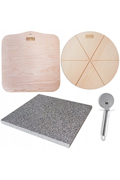 NO BRAND PISTA DE PIZZA DIN GRANIT 35x35 VIAGGIO +PLACĂ +LINGURĂ +CUȚIT + EBO...
