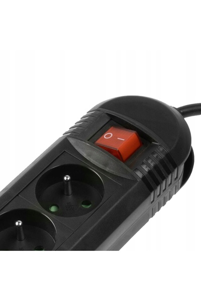 Hama Prelungitor cu întrerupător, 3 prize, cablu de 3 m, negru