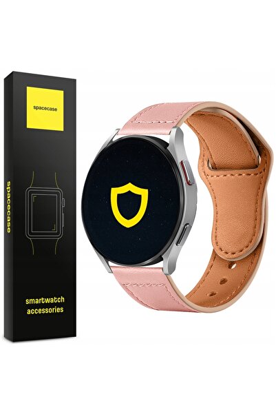 NO BRAND SPACECASE 22MM Curea de ceas din piele elegantă roz pentru Apple Watch