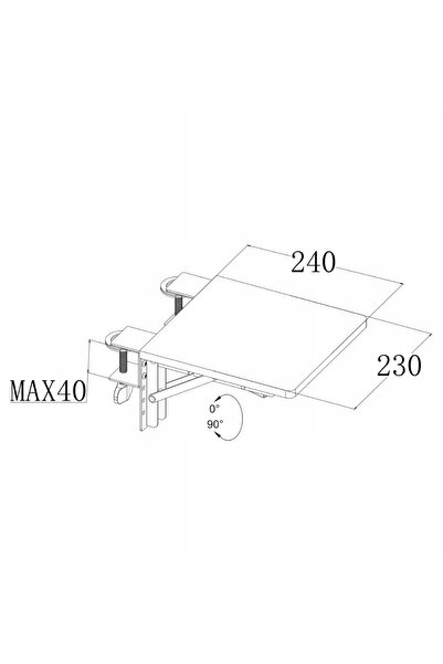 Spacetronik Cotieră ergonomică pentru birou 24x23cm albă cu clemă de prindere