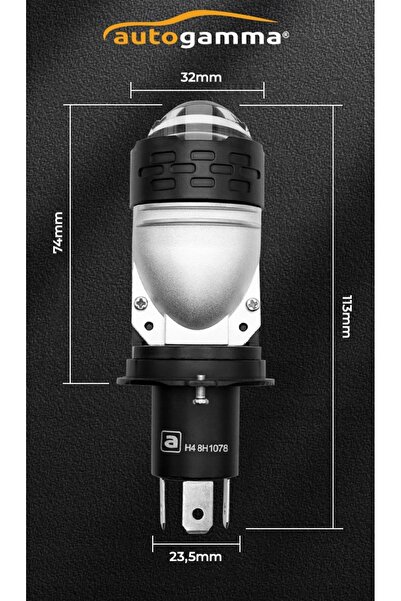 NO BRAND Becuri LED auto H4 Proiector cu lentilă Bi-LED 45W +1000% 6500K