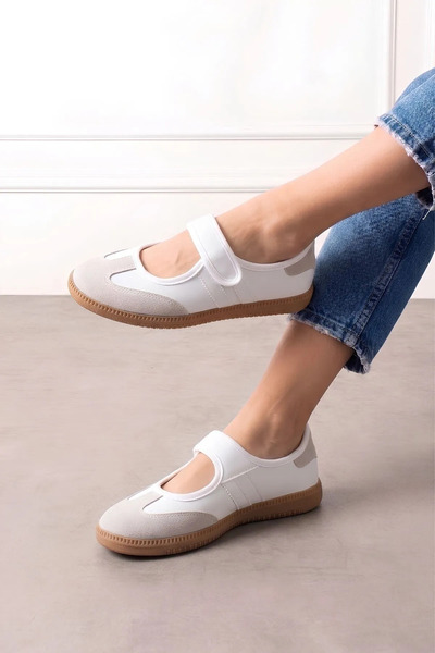 FUGA MODA Vicenza White Striped Strappy Sports Sneaker Shoes