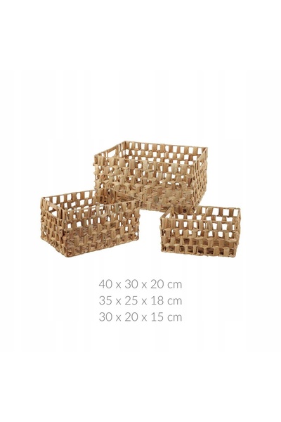 Home Styling Collection Set de coșuri împletite din zambilă de mare, 3 coșuri