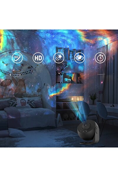 NO BRAND Proiector de stele 13 discuri planete negre USB Planetariu 360 de grade