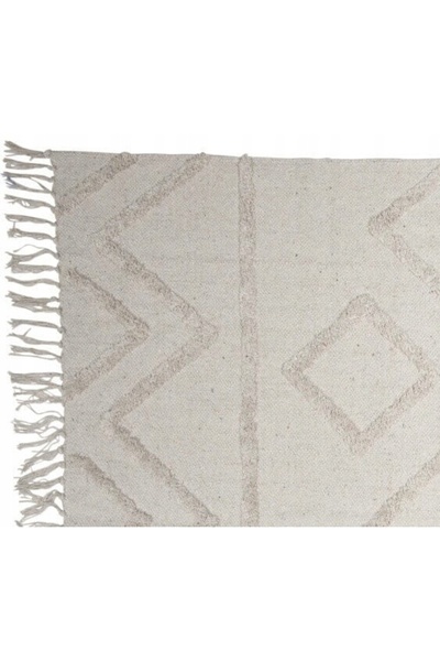 Home Styling Collection Covor de bumbac dreptunghiular pentru dormitor, ALB, ...