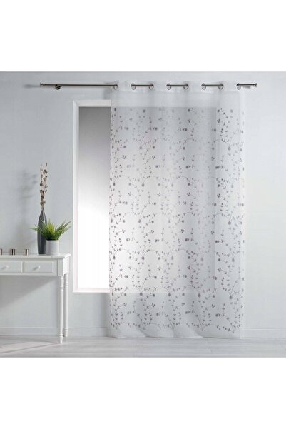 Douceur D'INTERIEUR PERDEA DECORATIVĂ CU FLORI, VOAL ALB, PERDEA 140x240