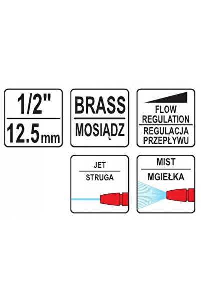 yato Pistol de sperietură multifuncțional argintiu, cu 2 jeturi reglabile