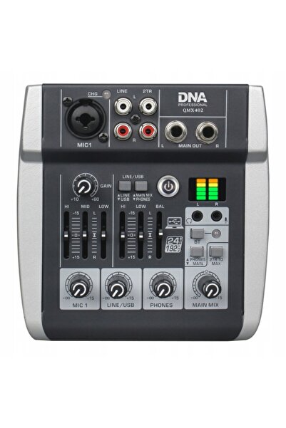 DNA Mixer audio analogic QMX402 cu 3 canale, Bluetooth, USB-C, baterie