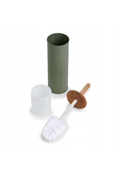 zeller Perie WC metalică cu mâner din bambus, Ø 10 cm