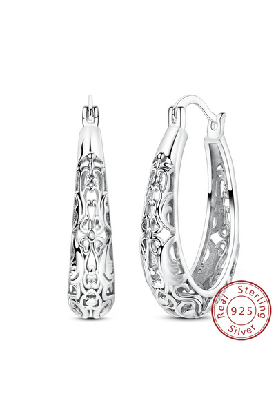 Choice6 KTE469 925 Sterling Silver Hoop Earring Butterfly Iris Heart Cross St...