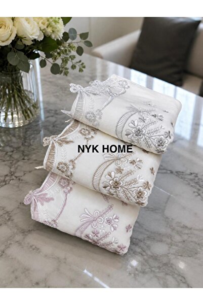NYK HOME Guipure Hand Towel Velvet Embroidered Luxury Dowry Set 50X90 Hand an...