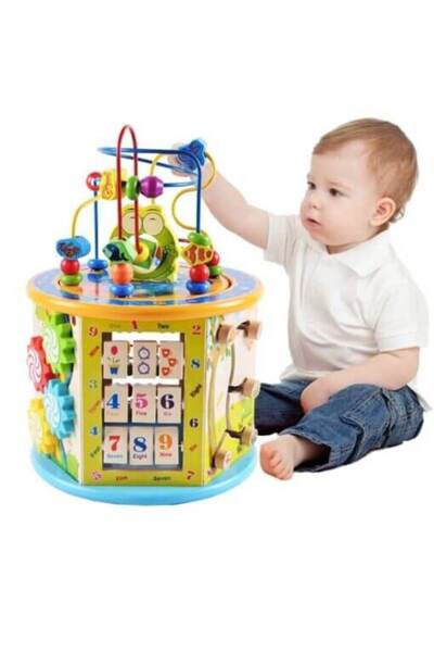 CasaDesteapta.ro CUB Lemn Broasca MO-BA01, Cubul educativ centru multifunctio...