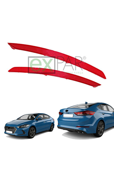 EXPAR OTO HYUNDAI ELANTRA ARKA TAMPON REFLEKTÖRÜ TAKIMI SAĞ + SOL TARAF 2016 ...