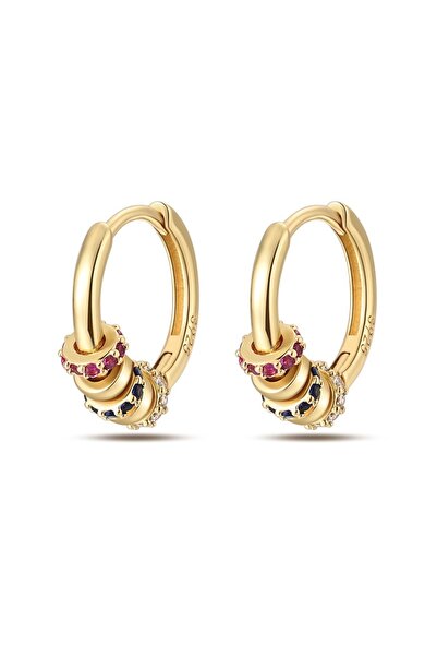 Choice24 PAE197 925 Sterling Silver Sparkling Golden Simple Heart-Shaped Wome...