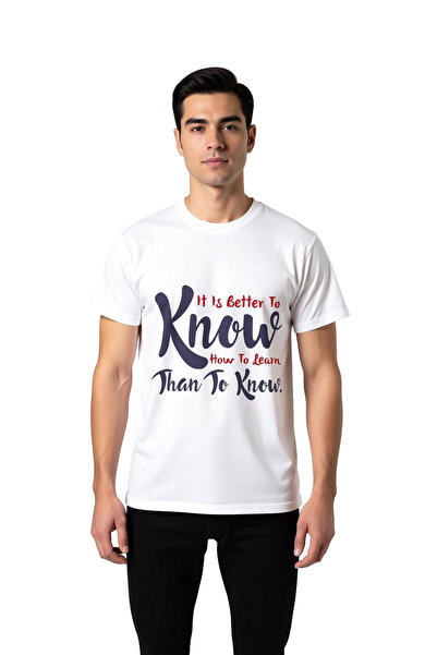PayBuy Men's Learning Philosophy Printed T-Shirt Retro Modern Design Casual R...