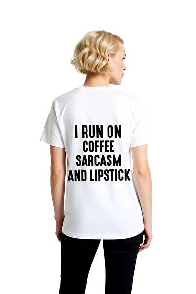 PayBuy Women's Humor Printed Casual T-Shirt Coffee Sarcasm Lipstick Passion S...
