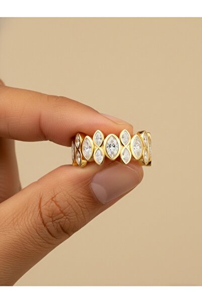 Choice1 8 Golden 925 Sterling Silver Advanced Fashion Exquisite Oval Zircon R...