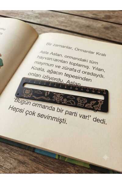 Mu Art Ahşap 10 Pieces of Wooden Bookmarks (with Reading Guide and Ruler) 3 m...