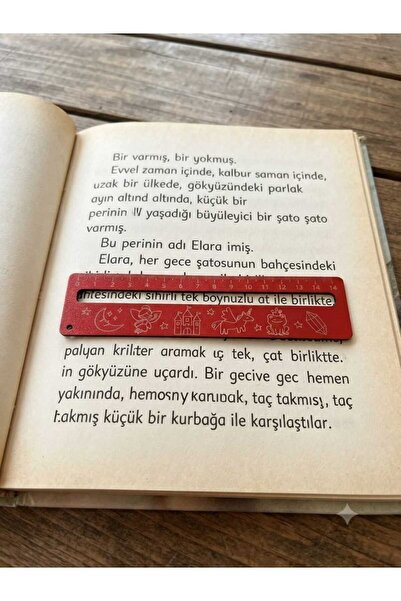 Mu Art Ahşap 10 Pieces of Wooden Bookmarks (with Reading Guide and Ruler) 3 m...