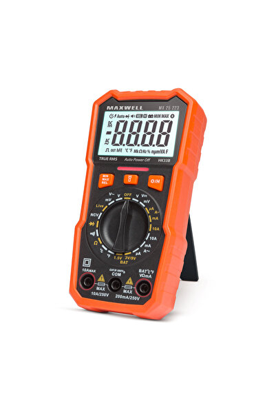 Maxwell Multimetru digital cu tester de baterii, măsurare temperatură și func...