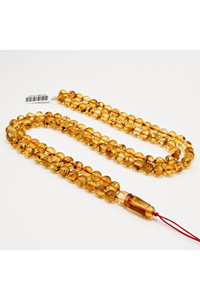 Generic Brand Natural Baltic Amber Hashari Rosary – 99 Beads 8-8.5mm Round Pr...