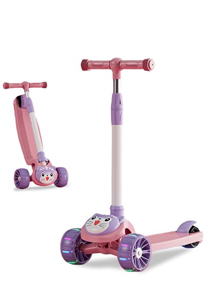 Shuer Kids Scooters, with Flashing Wheel and Adjustable Height Foldable Scoot...