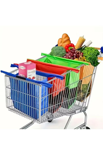 GGEROU Non-Woven Shopping Bags Set of 4 (3 Mesh + 1 Insulated) Foldable Groce...